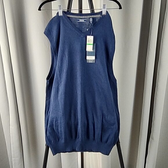 Izod Other - Izod Big & Tall Natural Stretch Blue Sleeveless Sweater Vest Size Large T (NWT)